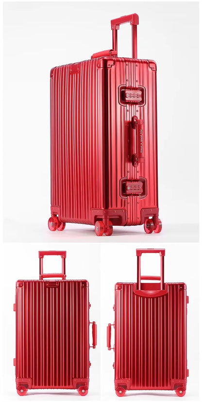 All Aluminum-Magnesium Suitcase Travel Rolling Luggage Alloy Trolley Case Bag with Spinner Silent Wheel TSA Lock Carry-On Cabins