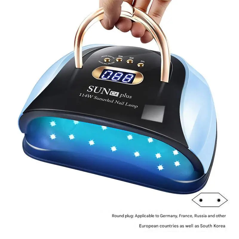 256W UV LED Nail Lamp - Fast Curing Smart Sensor Light, Professional Gel Polish Dryer with Handle for Home Salon Use