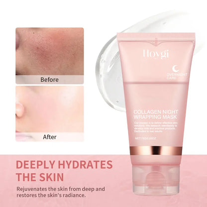 Radiant Glow Night Mask Set Collagen Overnight Wrapping Peel Off Facial Mask Set Korean Collagen Night Wrapping Mask Deeply Hydrates Night Care Mask Cream