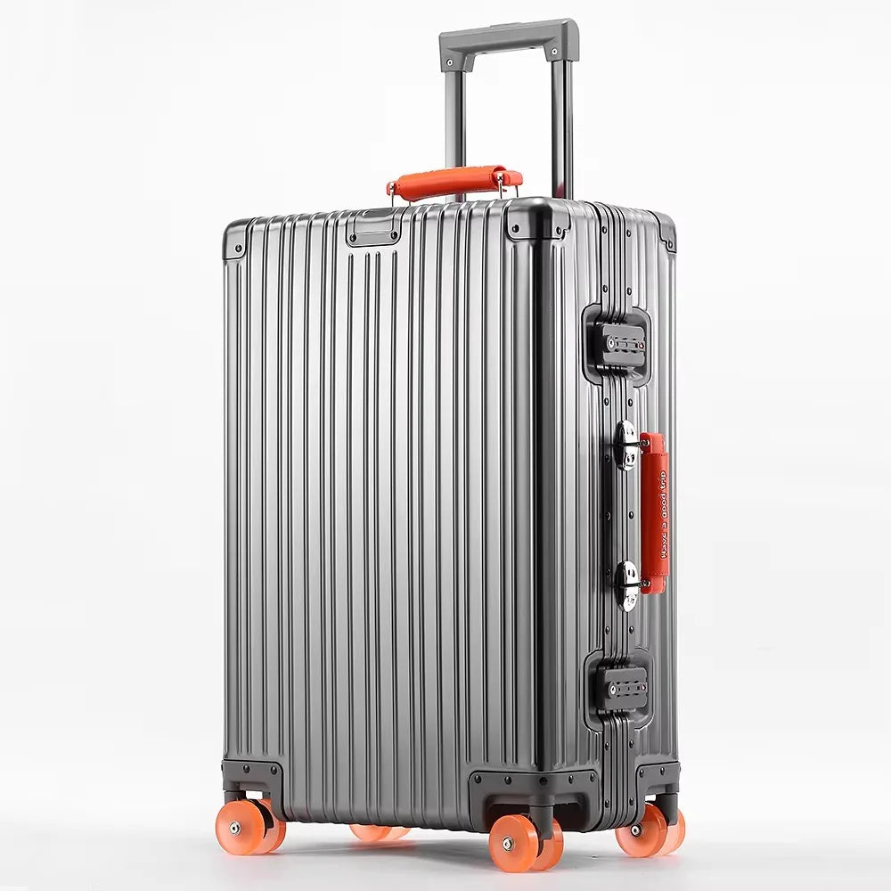 All Aluminum-Magnesium Suitcase Travel Rolling Luggage Alloy Trolley Case Bag with Spinner Silent Wheel TSA Lock Carry-On Cabins
