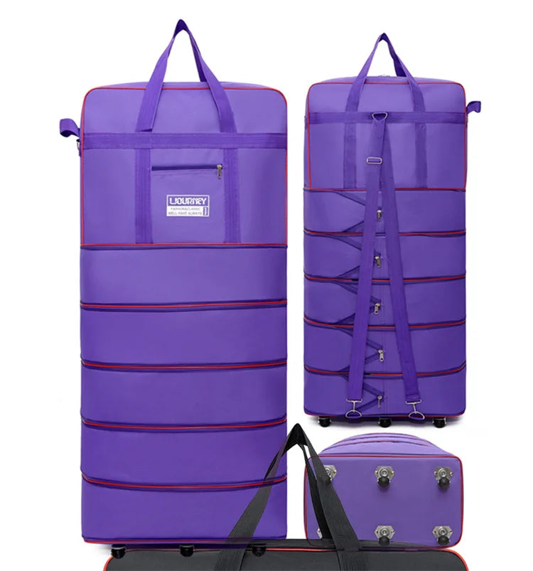 Folding Travel Bag Suitcase Spinner Wheel Abroad 158 Air Consignment Large Capacity Telescopic Duffle Bag