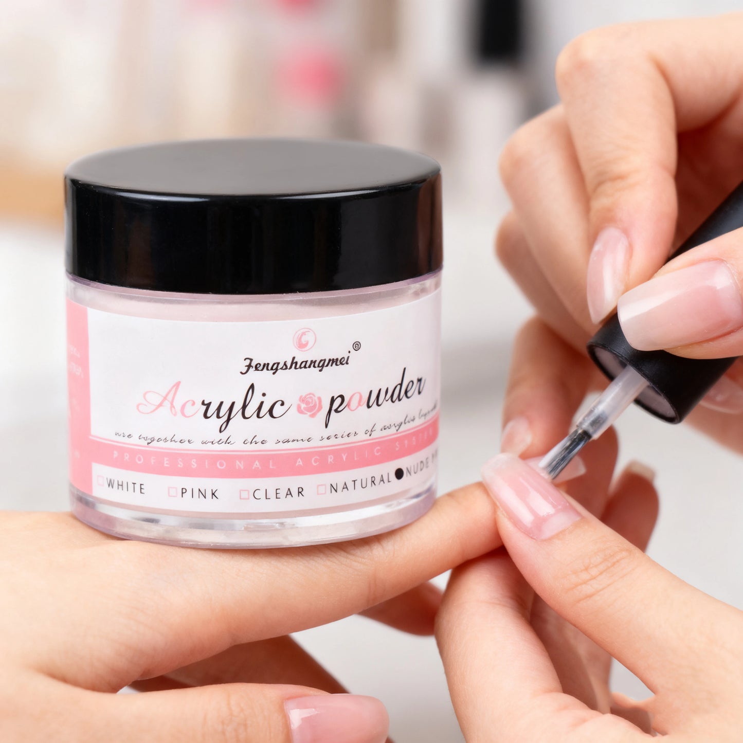 15g 5 Colors Nail Art Acrylic Powder Odorless Non-Toxic Easy Blend No Nail Lamp Needed for Nails Long Lasting Salon Quality DIY