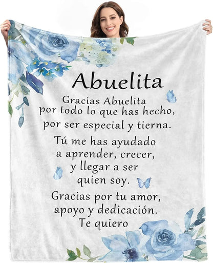 Grandma Gifts in Spanish Abuela Gifts Abuelita Blanket for Grandma Festival Birthday Gifts Regalos para Abuela/Abuelita throw