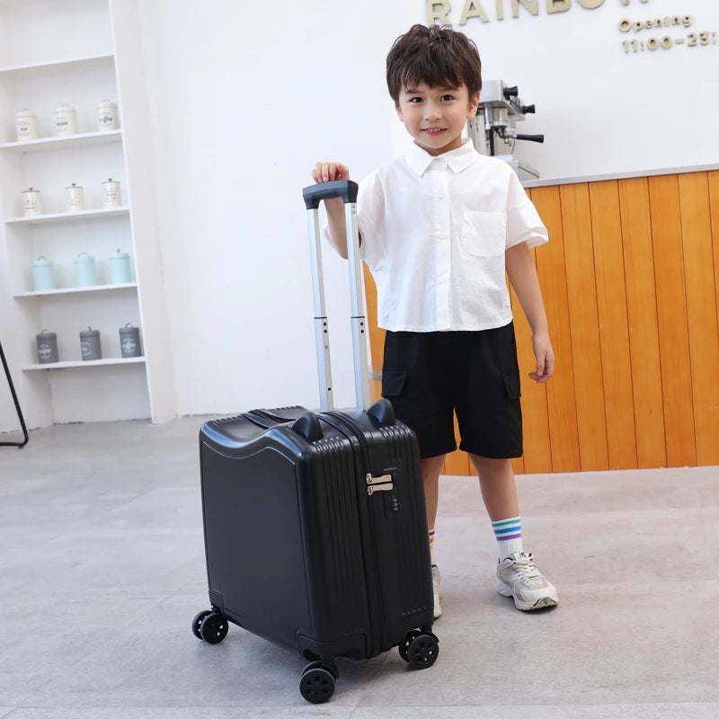 Kids Luggage Lovely Travel Suitcase on Spinner Wheels Sit and Ride Children's Travel Bag Password Carry on Trolley Luggage Bag