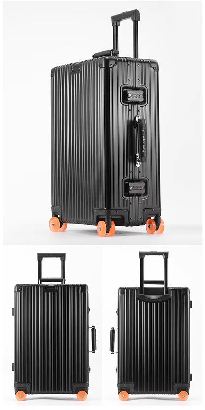 All Aluminum-Magnesium Suitcase Travel Rolling Luggage Alloy Trolley Case Bag with Spinner Silent Wheel TSA Lock Carry-On Cabins