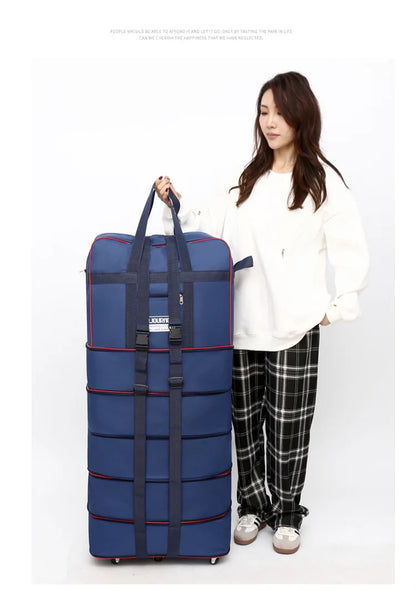 Folding Travel Bag Suitcase Spinner Wheel Abroad 158 Air Consignment Large Capacity Telescopic Duffle Bag