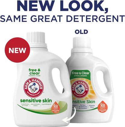 Sensitive Skin Free & Clear Liquid Laundry Detergent, 105 fl oz for 105 Loads - Gentle and Effective