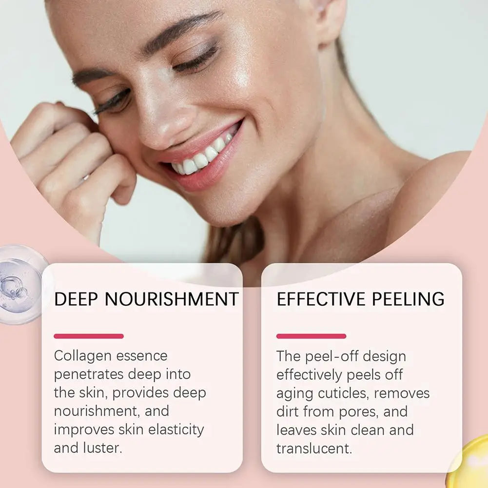 Hydrolyzed Collagen Overnight Facial Mask Wrapping Peel-Off Mask Hydrating Firming Mask for Elasticity Reduces Sagging Dullness