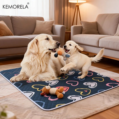 Kemorela 2pcs Dog Bed Dog Training Pads Washable Reusable Odor Resistant Durable Easy to Clean Suitable for all Seasons