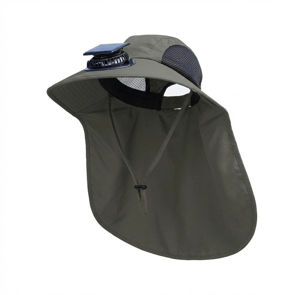 Solar Fan Hat for Men Outdoor Fishing Sun Hat with Cooling Fans Breathable Summer Cap
