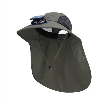 Solar Fan Hat for Men Outdoor Fishing Sun Hat with Cooling Fans Breathable Summer Cap