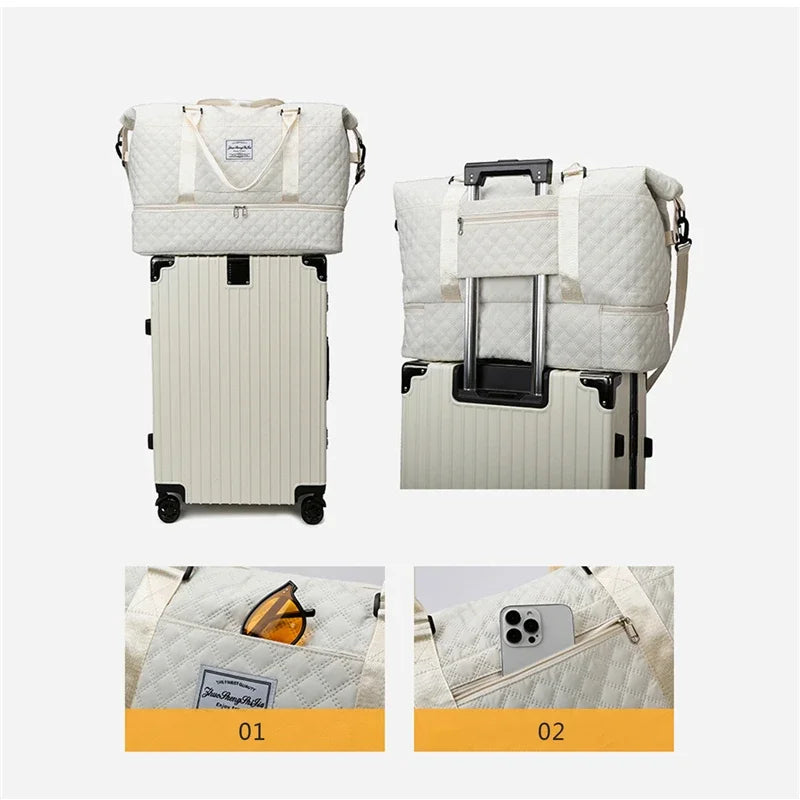 Lightweight Luggage Bag, Large Capacity Travel Duffle Bag Gym Tote Bags, Shoulder Weekender Overnight Bag