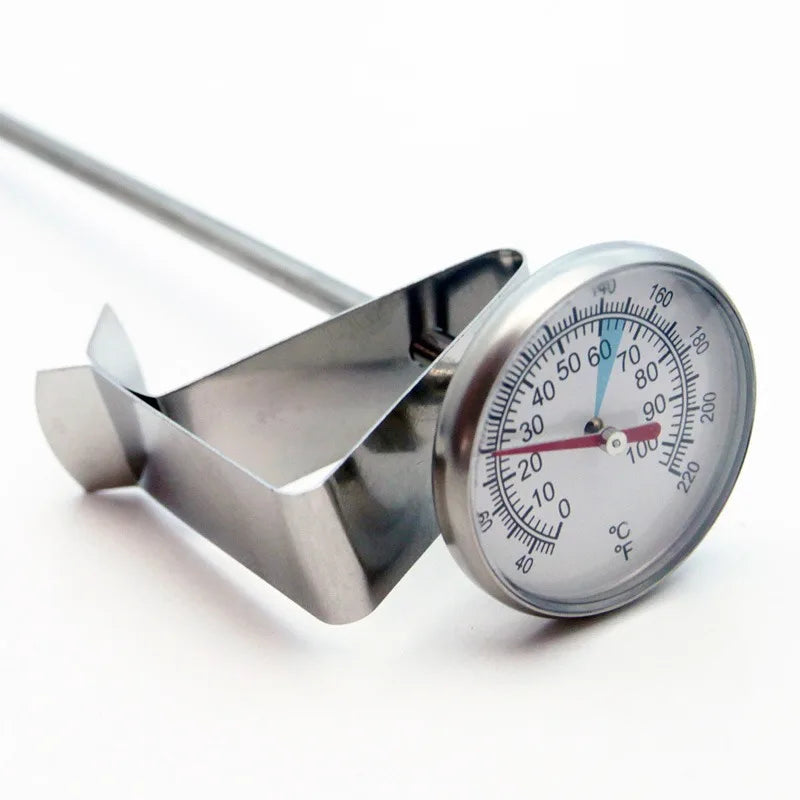 Milk Frothing Thermometer Stainless Steel Temperature Monitor 0℃~100℃/40℉~220℉ for Coffee Milk Froth Chocolate Cappuccino Food