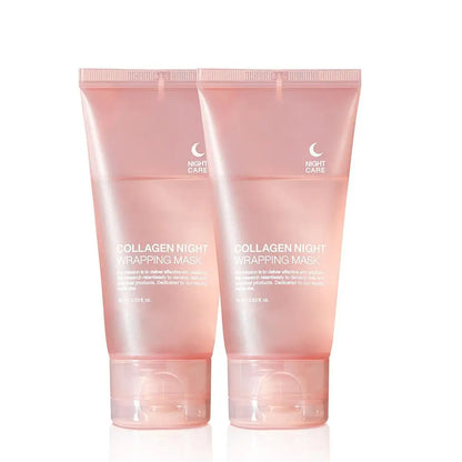 Hydrolyzed Collagen Overnight Facial Mask Wrapping Peel-Off Mask Hydrating Firming Mask for Elasticity Reduces Sagging Dullness