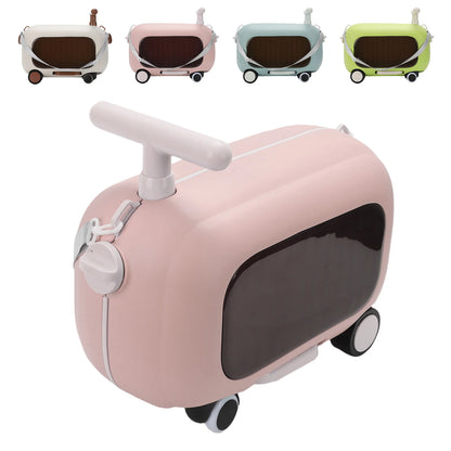 Kids Luggage Kids Ride-On Luggage 90 Degree Folding Pedal Large Capacity Multi-Functional Toddler Rideable Suitcase for Travel