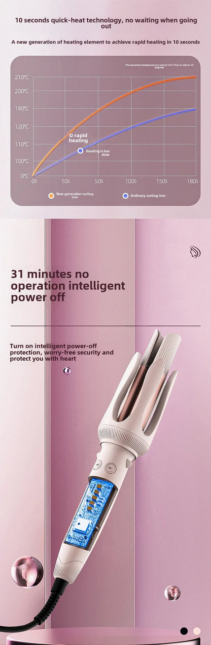Advanced Hair Curling Iron New Hair Curler with LED Display Anti-Tangle & Auto-Off Protable Curling Wand for Home and Travel Use
