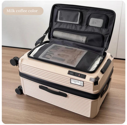 Expandable Luggage, Large-Capacity Thickened Trolley Case, 24-inch Travel Suitcase, Luggage with Combination Lock, Sturdy and Durable