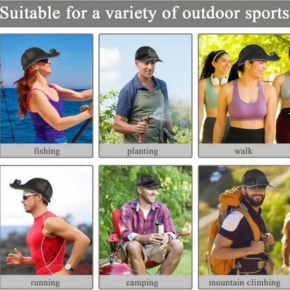 Solar Powered Fan Hat Cooling Baseball Hat Fishing Camping Beach Hats with Solar Fans Summer USB Charging Sun Hats for Men Women