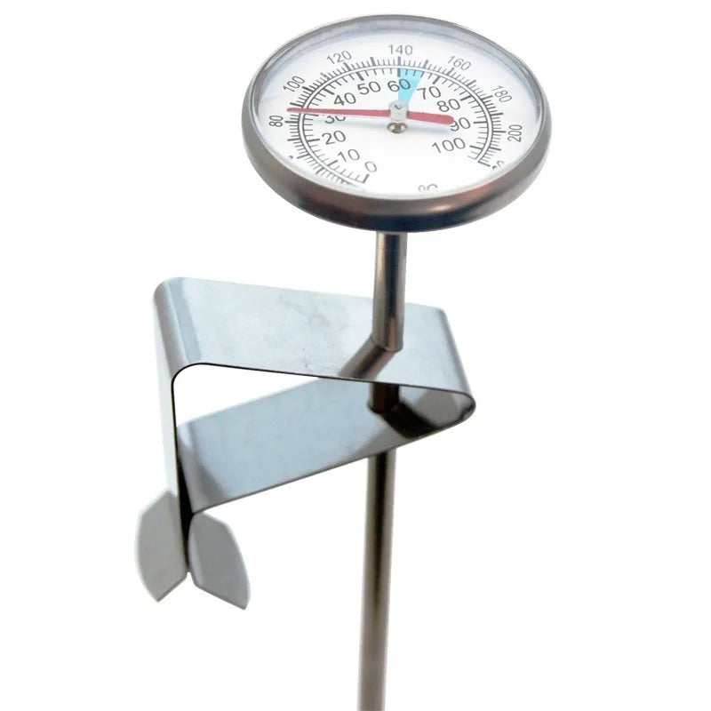 Milk Frothing Thermometer Stainless Steel Temperature Monitor 0℃~100℃/40℉~220℉ for Coffee Milk Froth Chocolate Cappuccino Food