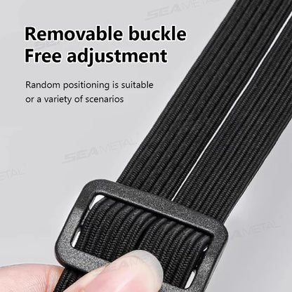 BLALION Motorcycle Luggage Strap Universal Elastic Suitcase with Safety Hook-Versatile Helmet Mesh Gear Transport Durable Sleek