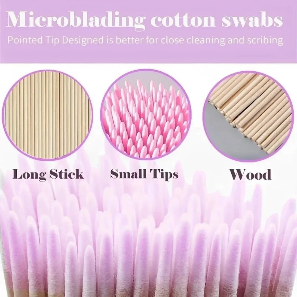 50/100/300/500 Nails Wooden Tip Cotton Stick Buds Disposable Ultra-Detail Corrector Nail Polish Remover Clean Sticks Manicure Tools