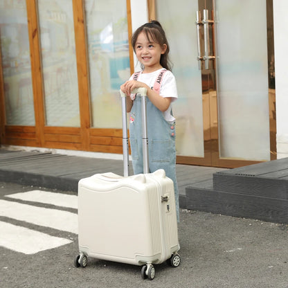 Kids Luggage Lovely Travel Suitcase on Spinner Wheels Sit and Ride Children's Travel Bag Password Carry on Trolley Luggage Bag