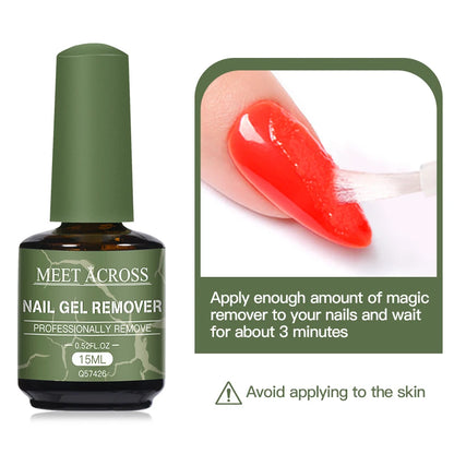 4pcs 15ML Quick Magic Gel Nail Polish Remover Professional Grade Formula for Natural Gel Nails