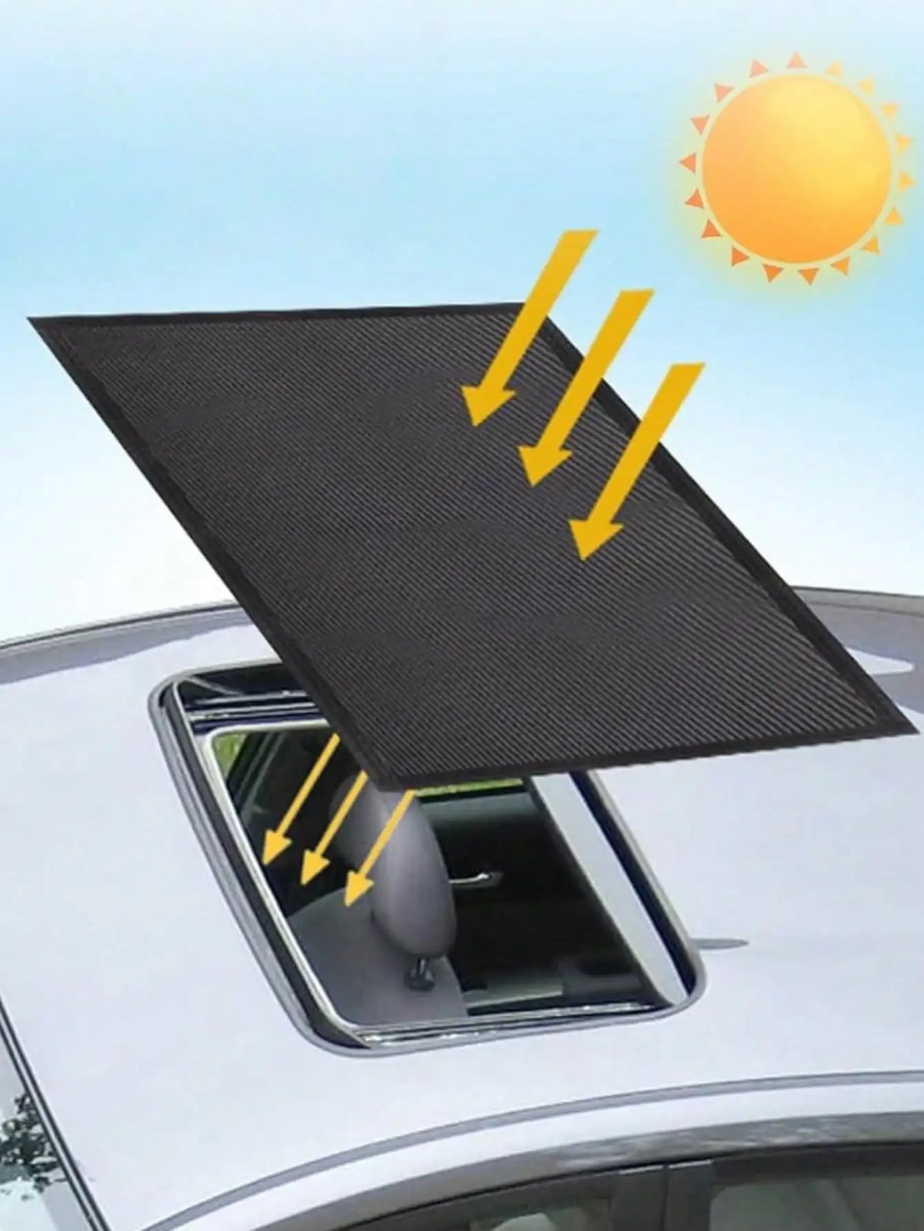 Car Sunroof Mosquito Net Magnetic Sun Shade Mesh UV Heat Protection Breathable Anti-Mosquito Dust Proof for Sedan SUV