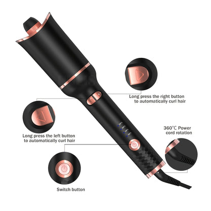 Auto Rotating Hair Curler Air Curler Spin Curl Ceramic Curling Iron Automatic Curling Wand Electric Hair Waver Iron Styler