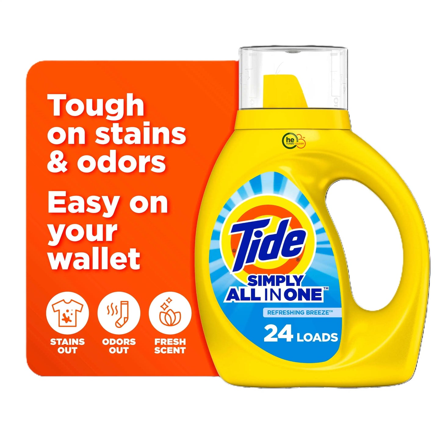 Tide Liquid Laundry Detergent All in One, Refreshing , 24 Loads, 32 fl oz