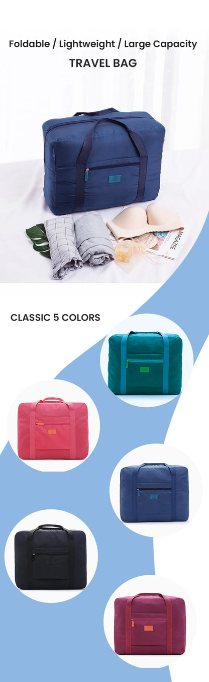 Lightweight Foldable Travel Duffel Bag: Unisex Tote Carry-On Luggage for Weekenders & Overnight Stays
