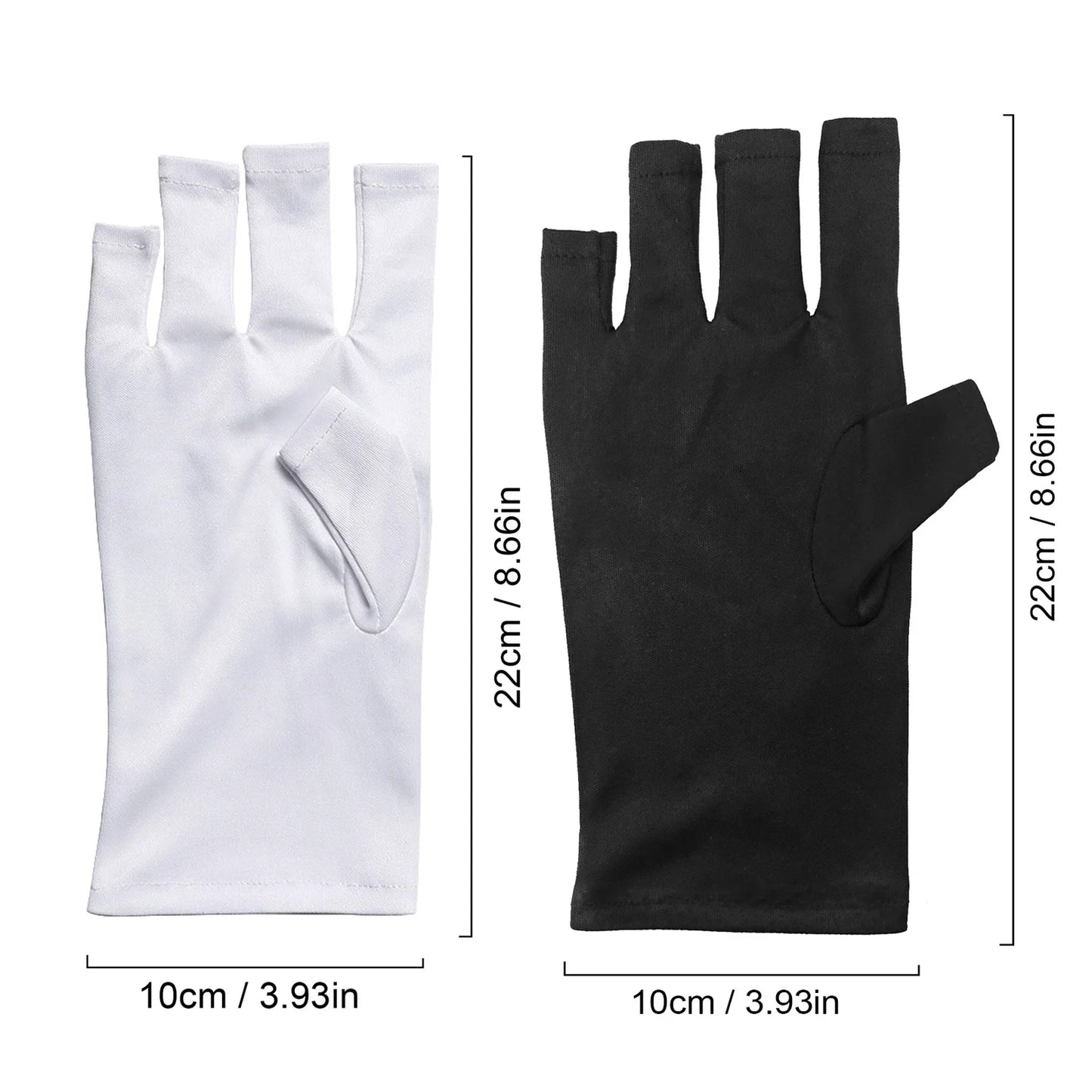 Anti UV Gloves Gel Professional Protection Gloves for ManicuresProtect Hands Nail Art Stretchy Fingerless Glove for Home Outdoor
