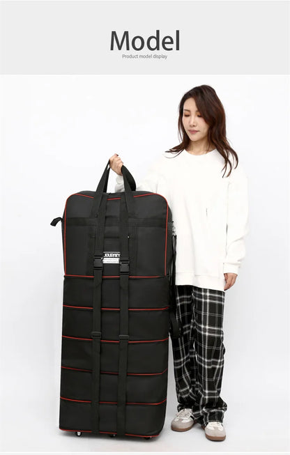 Folding Travel Bag Suitcase Spinner Wheel Abroad 158 Air Consignment Large Capacity Telescopic Duffle Bag