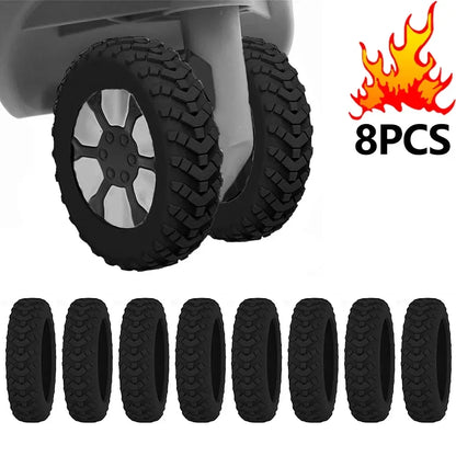 8PCS Luggage Wheels Protector Silicone Wheels Caster Shoes Travel Luggage Suitcase Reduce Noise Wheels Guard Cover Accessories