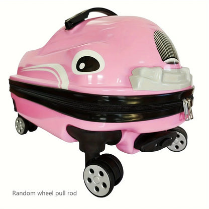 20-Inch Cartoon Car Kids' Pull-Along Suitcase with Spinner Wheels, 88.18LB Capacity, ABS PC Shell, Iron Handle, Zipper Closure