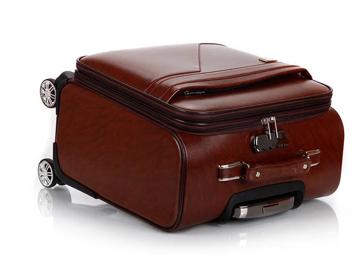 Men Business Travel Rolling Luggage Suitcase Under Seat Carry on Suitcases 18 Inch Travel Luggage Bag with 4 Spinner Wheels