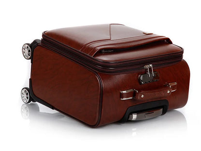 Men Business Travel Rolling Luggage Suitcase Under Seat Carry on Suitcases 18 Inch Travel Luggage Bag with 4 Spinner Wheels