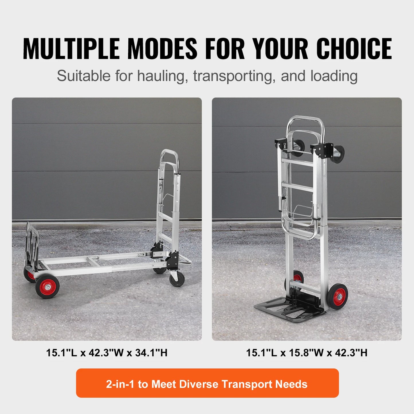 400lbs Folding Hand Truck Lightweight Dolly with Wheels Foldable Luggage Utility Cart for Warehouse Transport Moving