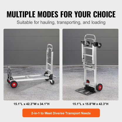 400lbs Folding Hand Truck Lightweight Dolly with Wheels Foldable Luggage Utility Cart for Warehouse Transport Moving