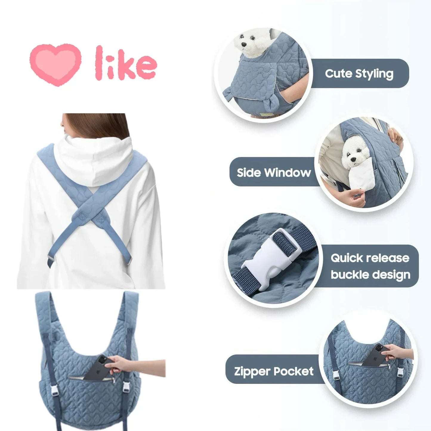Dog Carrier Cat Backpack Extra Large Capacity Pet Chest Bag Dog and Cat Outdoor Bag Waterproof and Wind Resistant Portable