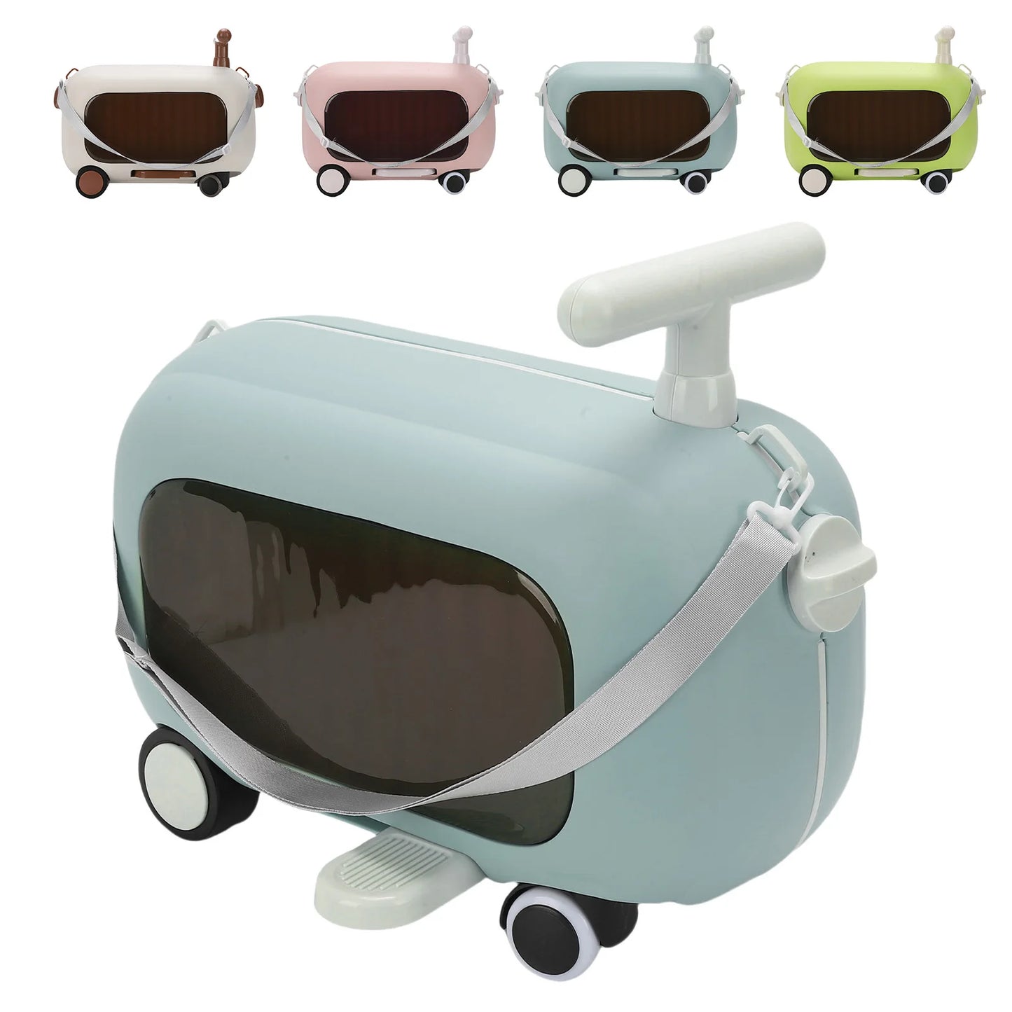 Kids Luggage Kids Ride-On Luggage 90 Degree Folding Pedal Large Capacity Multi-Functional Toddler Rideable Suitcase for Travel