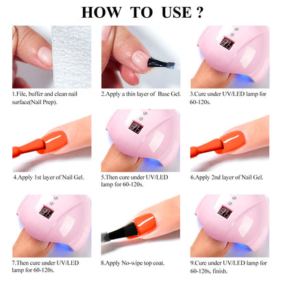 8pcs Nude Jelly Gel Nail Polish Set With Box Translucent Color Semi Permanent Soak Off UV LED Gel Varnish Nail Supplies Manicure