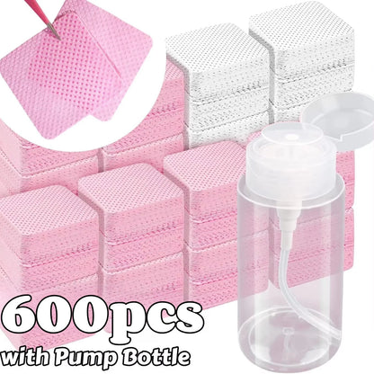 20/100/200/400/600pcs Lint-Free Nail Wipes Gel Cleansing Tissues Aluminum-Free Nail Polish Remover Pads for NaiArt Beauty Cleaning Care Tool