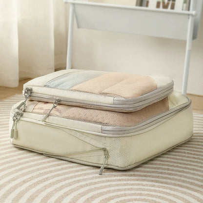  Travel Storage Bag 5-piece Set With Mesh Compression Storage Bag  Luggage Organizer Bag  Space Saving Portable Set