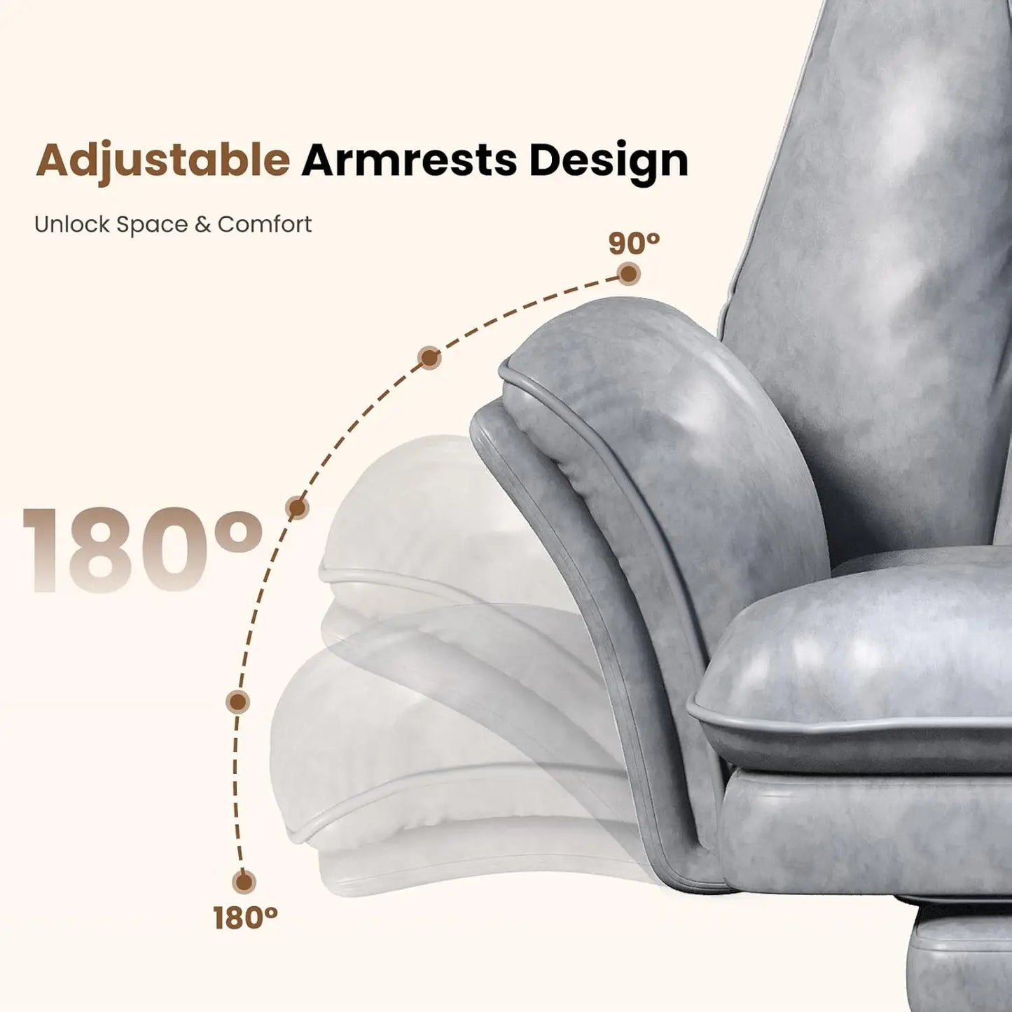Big and Tall Office Chair, Flip Armrests for Pets & Cross Legged Sitting, Executive Ergonomic Computer Gaming Chair, Customized