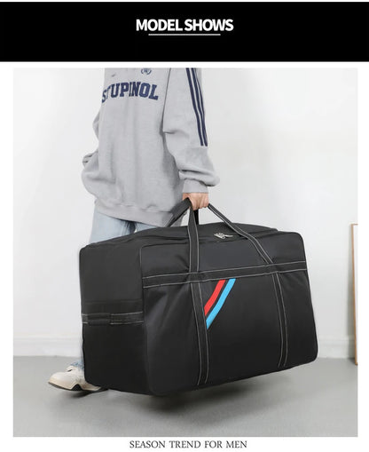 Large Capacity Trolley Bags with Wheels Foldable Luggage Wheeled Bag Travel Suitcase Waterproof Handbag Weekend Rolling Luggage