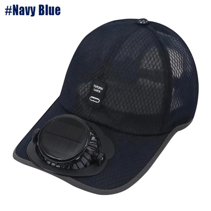 Solar Powered Fan Hat Cooling Baseball Hat Fishing Camping Beach Hats with Solar Fans Summer USB Charging Sun Hats for Men Women
