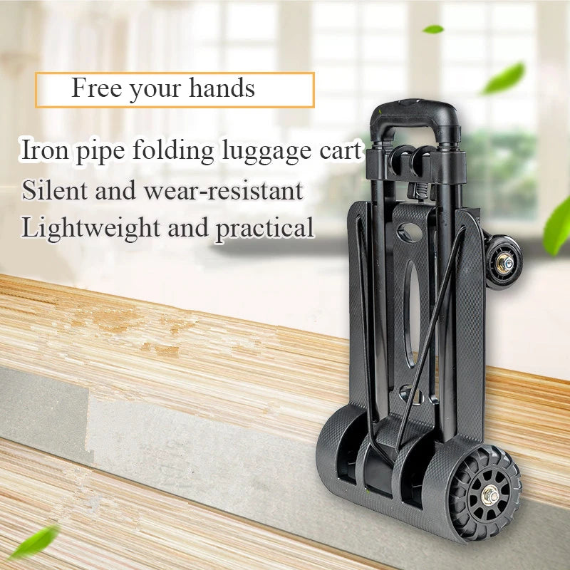 2/4 Wheeled Small Truck with Foldable Pull Rod, Portable Shopping Cart, Household Grocery Cart, Small Pull Cart, Luggage Cart