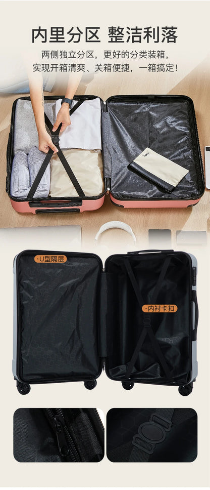 20-28 Inch Luggage Suitcase with Wheels Travel Bag Featuring Cup Holder and Phone Stand - Essential Travel Companion for Safety