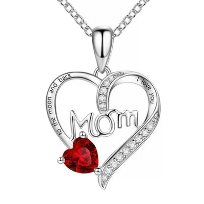 Luxury Preserved Flower Gift Box With Purple Rose & "MOM I Love You" Heart Pendant Necklace - Elegant Mother's Day Anniversary